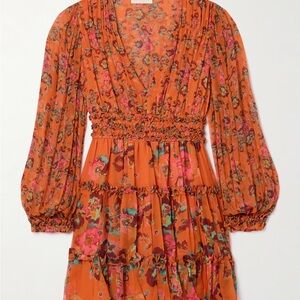 Ulla Johnson Vibrant Floral Long Sleeve Dress